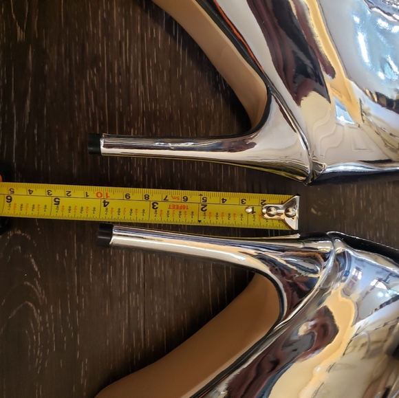 Women's Knee High Boots Pointed Toe Stiletto Heel Metallic Zipper Boots size 10 - Picture 10 of 14